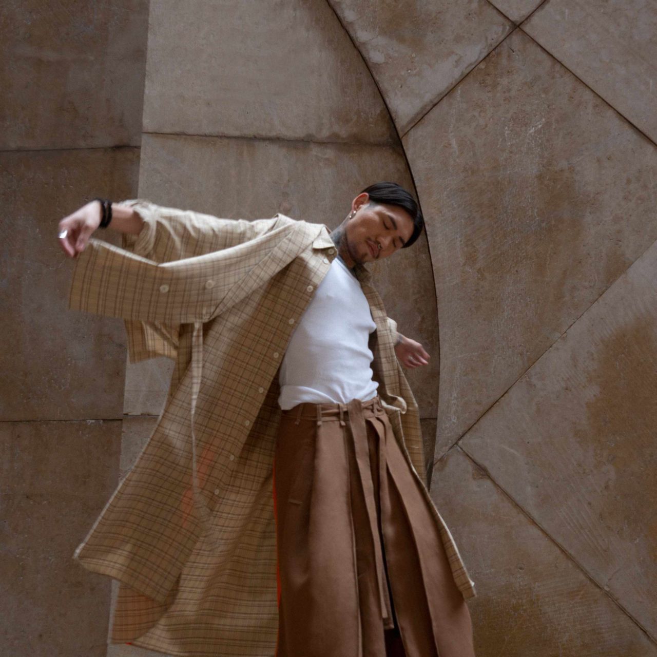 NOTCONVENTIONAL hakama setup リメイク Checks 2 Hakama - LR3