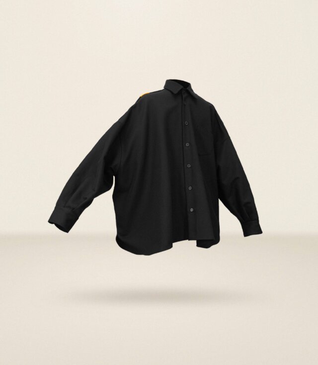 Black Cotton Overshirt - LR3