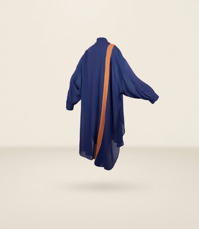 Indigo Silk Dress - LR3