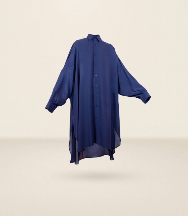 Indigo Silk Dress - LR3