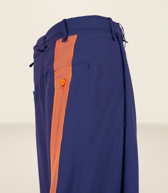 Indigo Silk Trousers - LR3