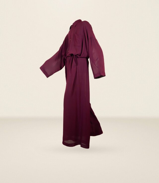 Burgundy Silk Overall - LR3